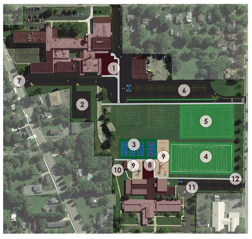 View of Middle School and South Davis Elementary from above